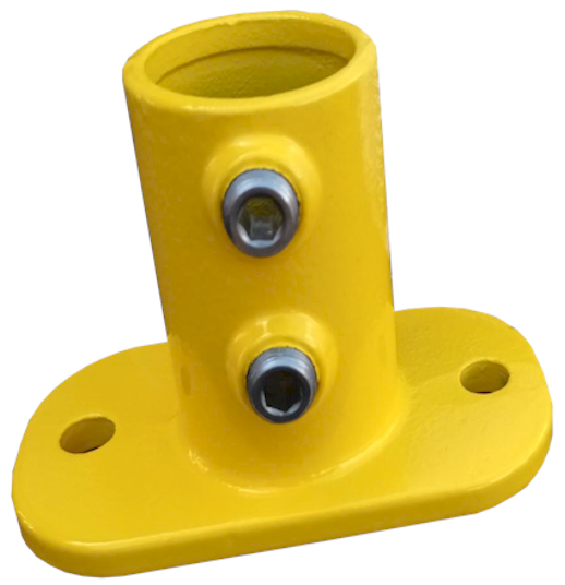 A12 (132) Powder Coated Structural Base Plate Lockinex Yellow RAL 1023 42.4mm Dia