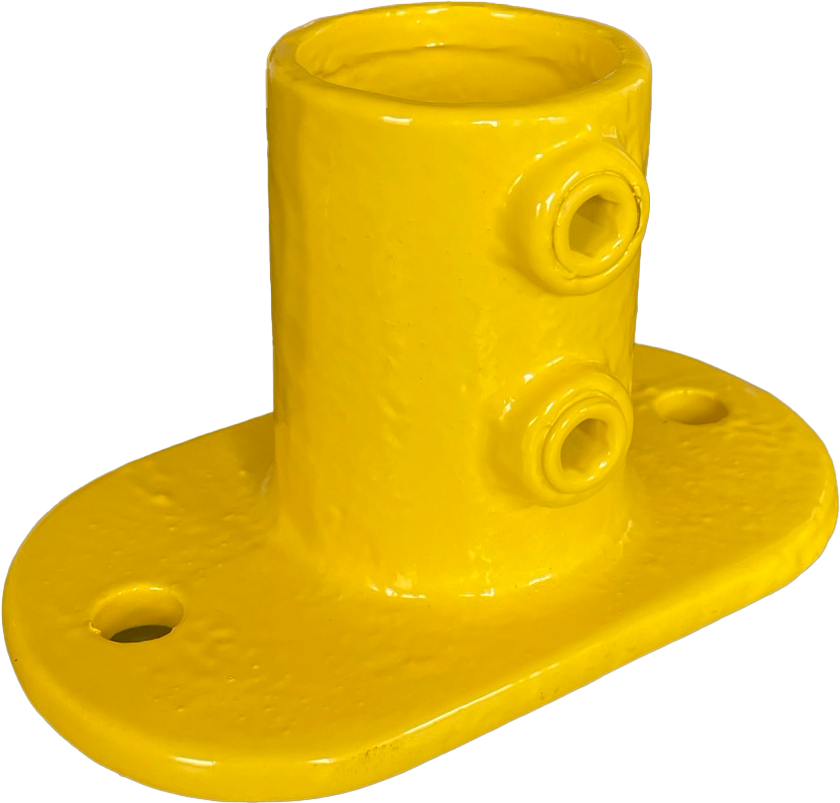 Powder Coated Structural Base Plate Lockinex Yellow RAL 1023 42.4mm Dia