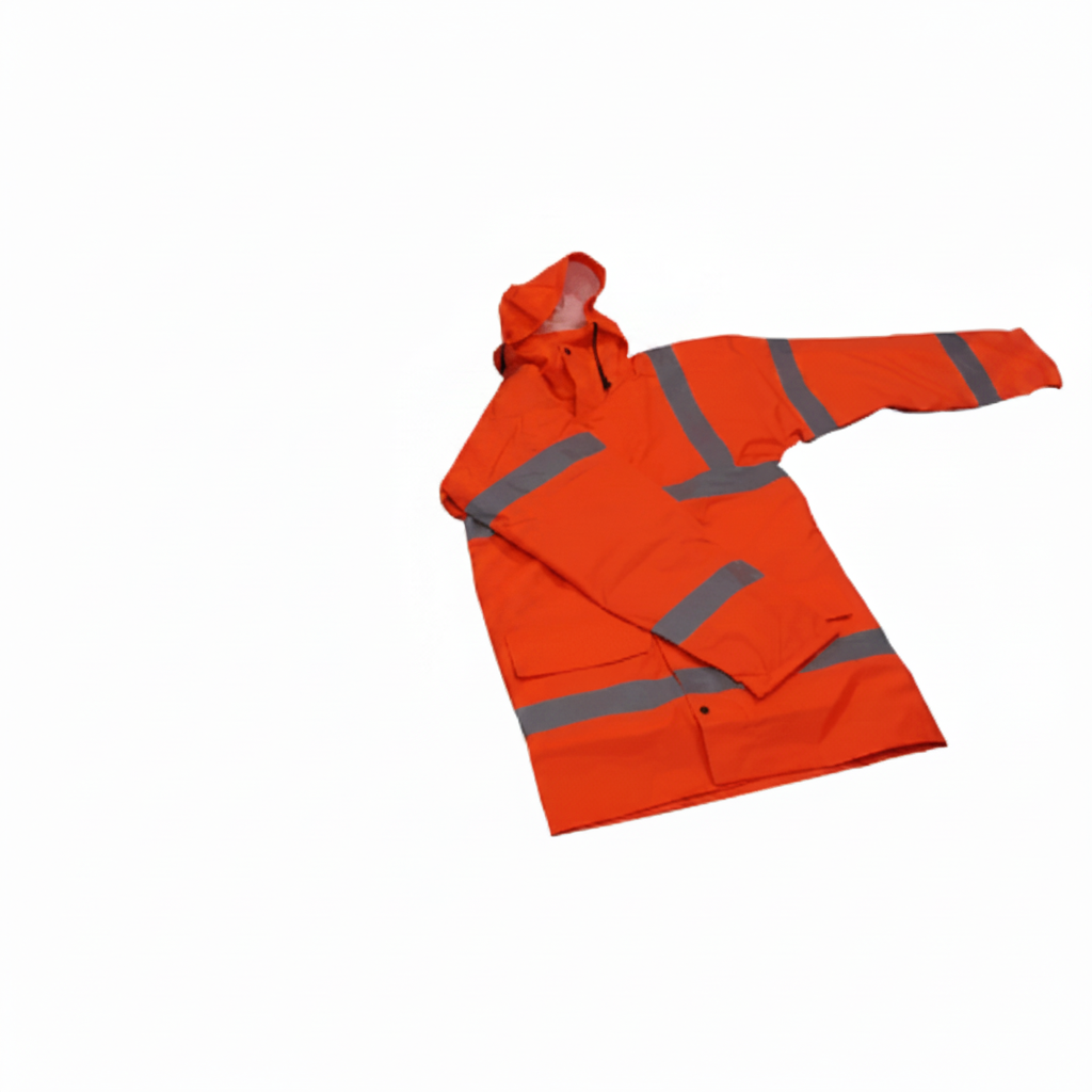 Hi-Vis Waterproof Coats to BS EN 471 Class 2 Work Safety Protective Gear Lockinex Large (39-43 inch)(100-109cm) Orange