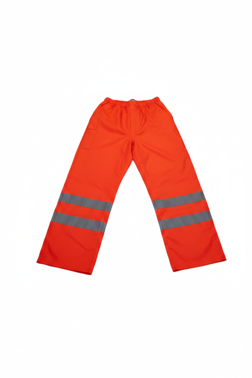 Hi-Vis Waterproof Trousers to BS EN 471 Class 2 Work Safety Protective Gear Lockinex L Orange