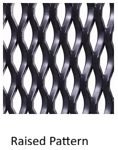 Mild Steel Expanded Mesh Sheets-Raw Steel Lockinex Raised Pattern/Profile 1250 x 1250mm 5.84 x 3.50mm(55% Open Area)0.79x0.60 Strand