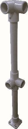 Ready made corner post - 500mm horizontal rail centres (typically used with kickplate/toe board) Handrails & Railing Systems Lockinex Grey
