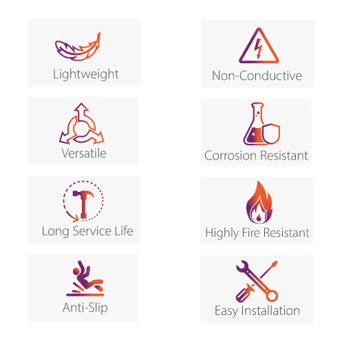 GRP Mini Mesh Grating - 38mm thick GRP Flooring Lockinex