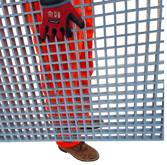 Grey GRP Mesh Grating GRP Flooring Lockinex