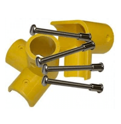 3-Way GRP Key Clamp Corner Handrails & Railing Systems Lockinex Yellow RAL 1023