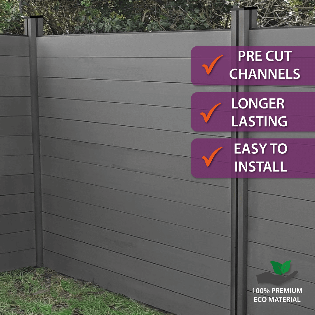 Composite Fencing Panels  Lockinex Charcoal