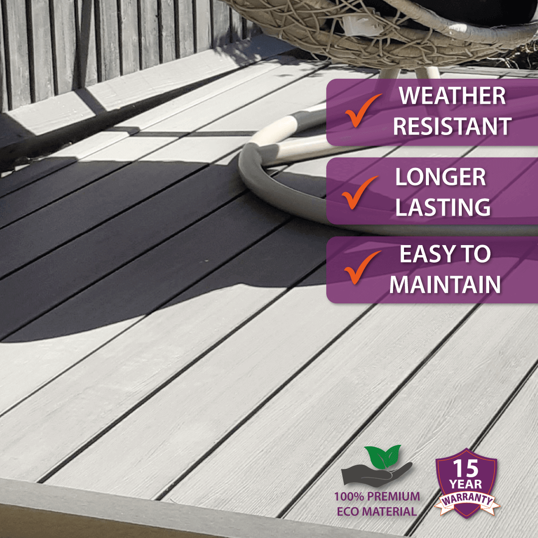 Composite Decking Boards  Lockinex Light Ash  