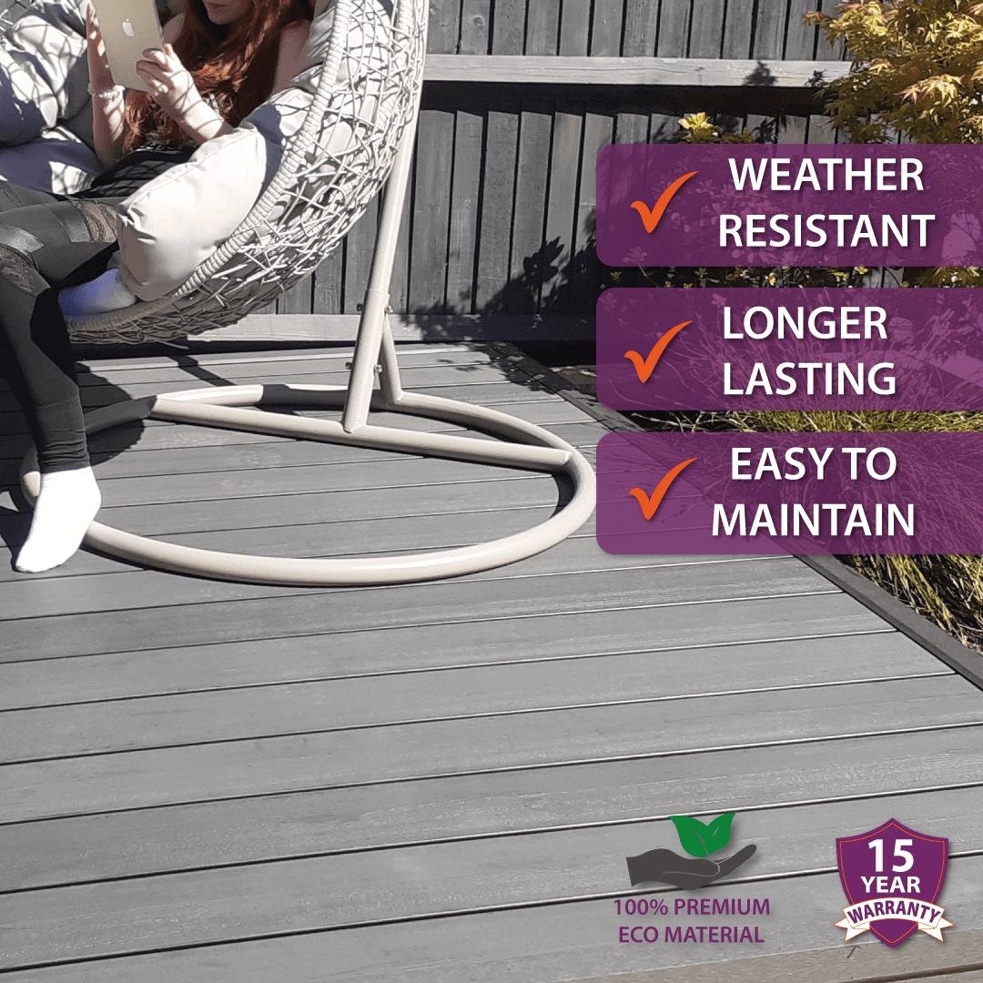 Composite Decking Boards  Lockinex Charcoal
