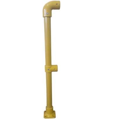 Ready made end post - 500mm horizontal rail centres (typically used with kickplate/toe board) Handrails & Railing Systems Lockinex Yellow