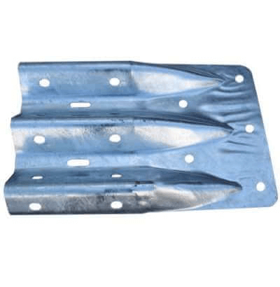 Armco Wing/Fishtail End-Galvanised Or Yellow, + Galvanised Triple Peak Armco Barrier Lockinex 3 Peak