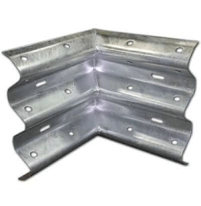 Armco Internal Corner-Galvanised or Yellow & Galvanised Triple Peak Armco Barrier Lockinex 3 Peak