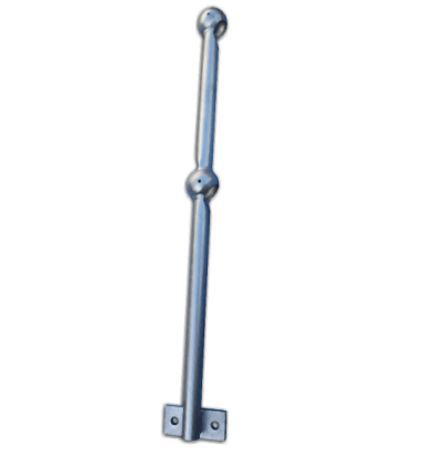 Side mounted base, Angled Balls Guardrail Post Guardrail Lockinex