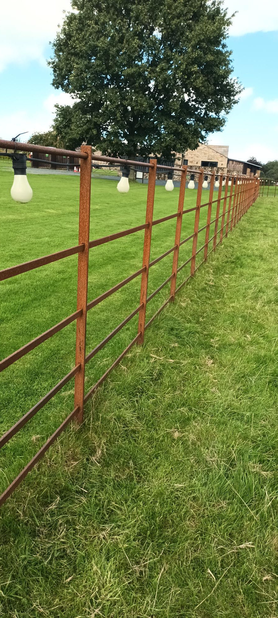 Estate fencing post. Top rail 20mm Dia - 4no. 16mm Dia. lower rails Lockinex