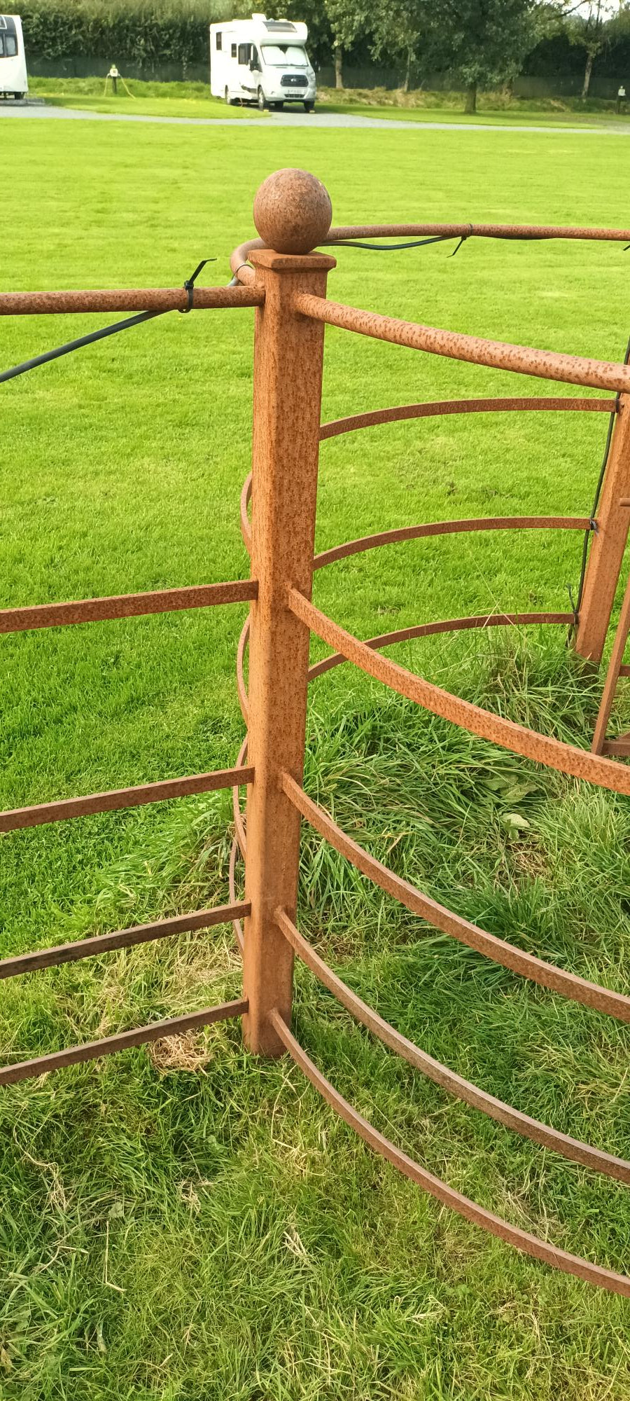 Estate fencing post. Top rail 20mm Dia - 4no. 16mm Dia. lower rails Lockinex