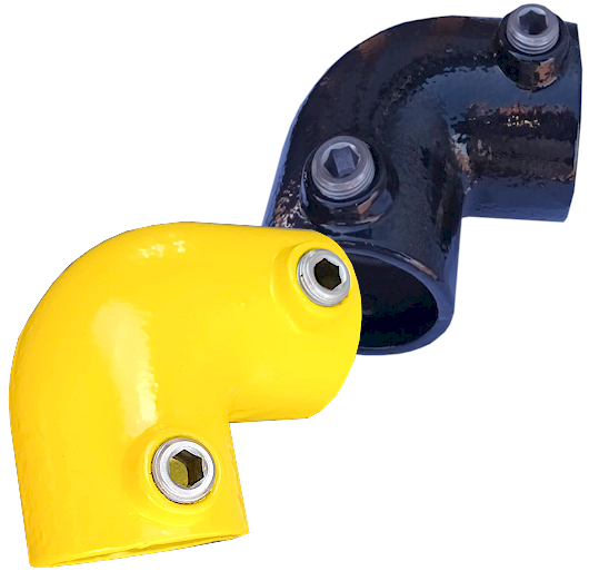 A06 (125) Powder Coated 90 Degree Elbow Clamp Lockinex