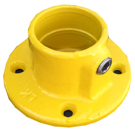 A10 (131) Powder Coated Round Plate Lockinex Yellow RAL 1023 42.4mm Dia