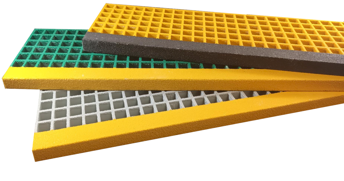 GRP Stair Treads Lockinex Made To Order- Call For Price Green with yellow nosing
