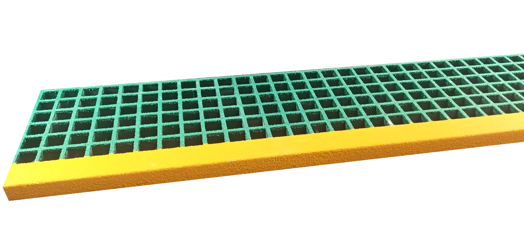 GRP Stair Treads Lockinex 996 x 275mm Green with yellow nosing