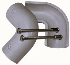 GRP Key Clamp 90 Degree Elbow  Lockinex Gray  