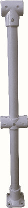 Ready made mid post - 500mm horizontal rail centres (typically used with kickplate/toe board) Handrails & Railing Systems Lockinex Grey