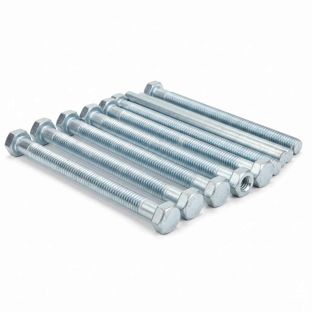 Bolts, Nuts and Threaded Rod - White Background