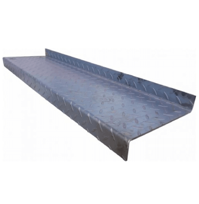 1250x265x4.5mm Solid Durbar Tread Self-Colour 50mm Turn Up/Down  Lockinex   