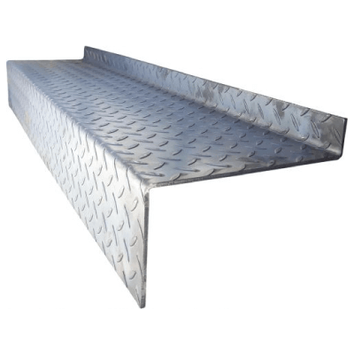 1000x265x4.5mm Solid Durbar Tread. Self-Colour 50mm Turn Up, 145mm Turn Down  Lockinex Without  