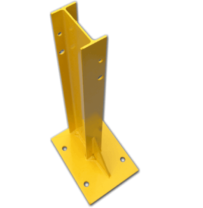Armco Barrier Post RSJ Bolt down Armco Barrier Lockinex Yellow 610mm tall  