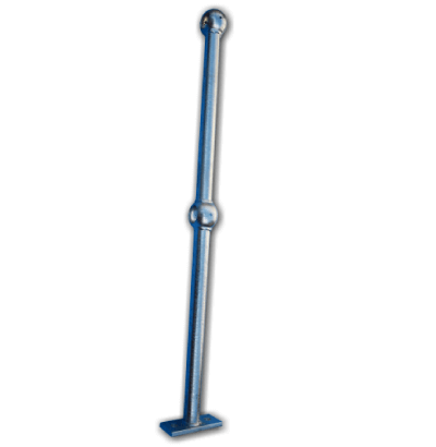 Level Post. Bay Flat Base-Level Post in Galvanised Finish | Lockinex